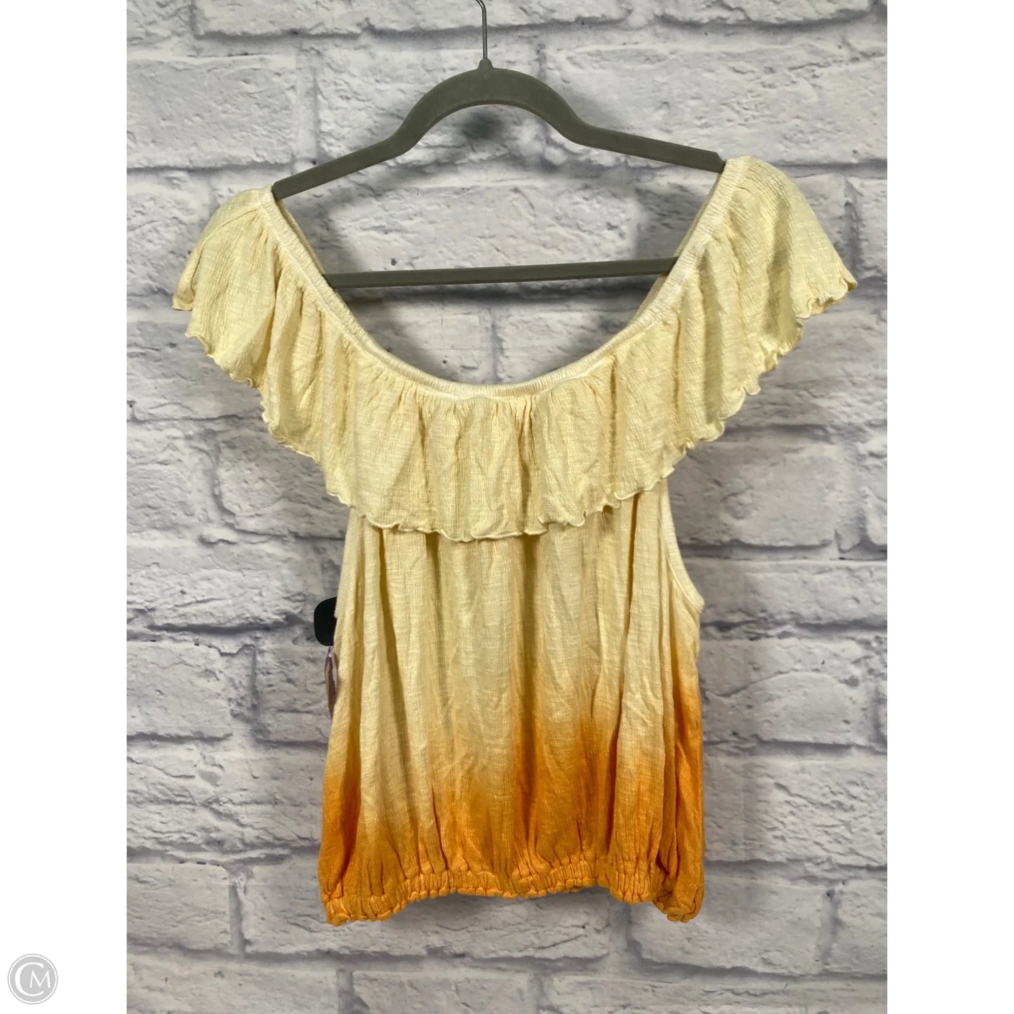 Top Sleeveless By Free People In Orange & Yellow, Size: S