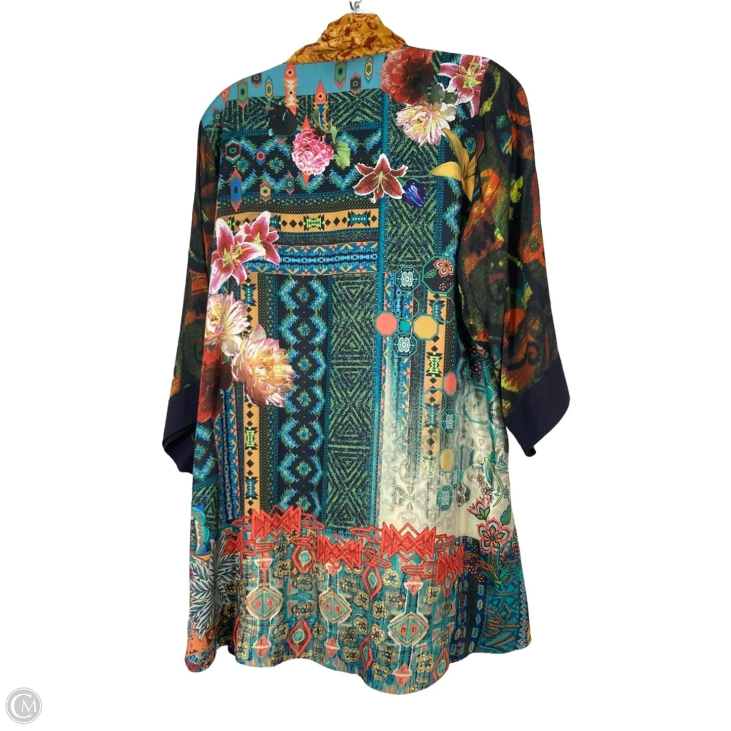 Cardigan By John Mark In Green & Orange, Size: M