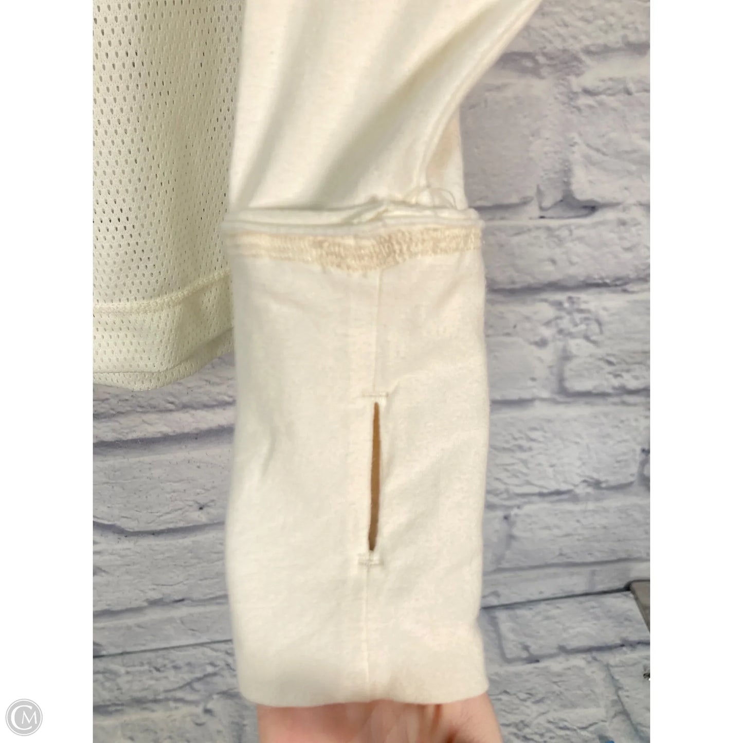 Athletic Top Long Sleeve Crewneck By Free People In Cream & Green, Size: S