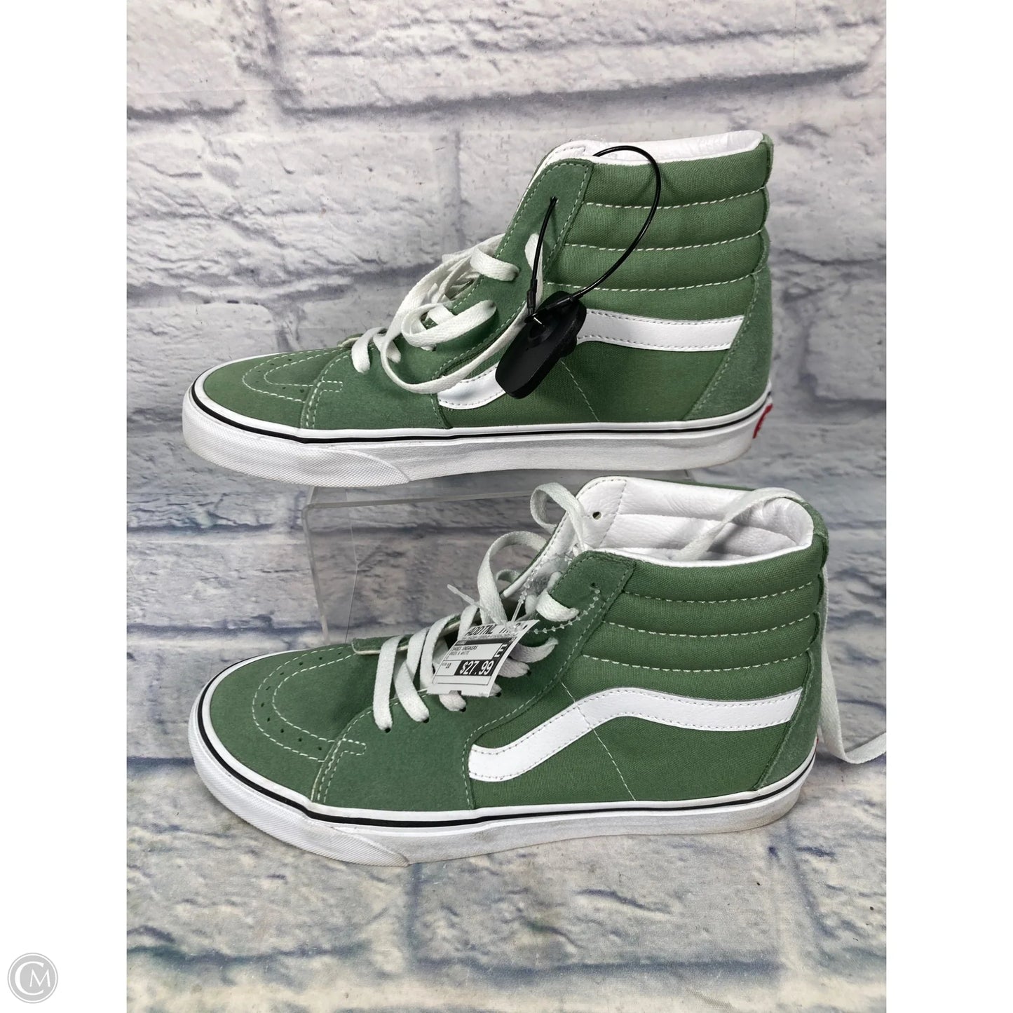 Shoes Sneakers By Vans In Green & White, Size: 10