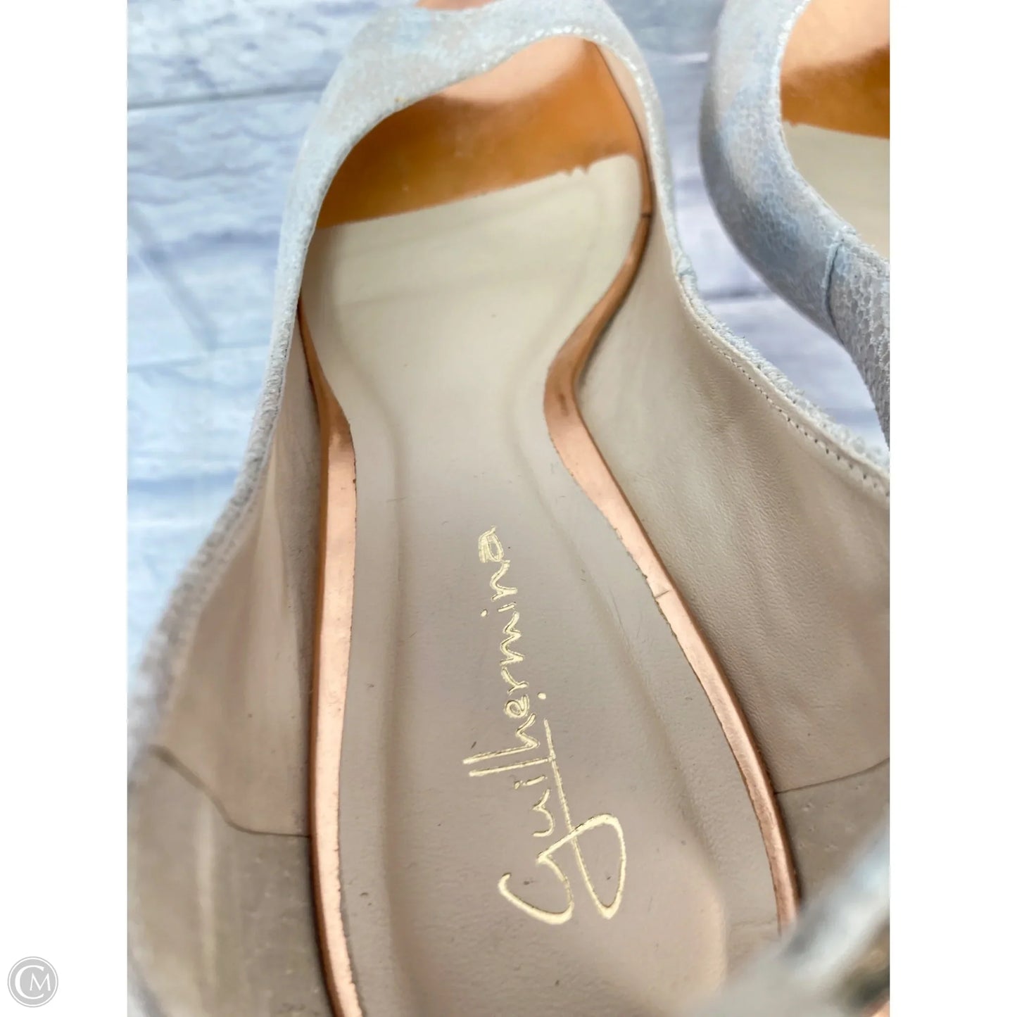 Shoes Heels Block By Anthropologie In Blue & Gold, Size: 7