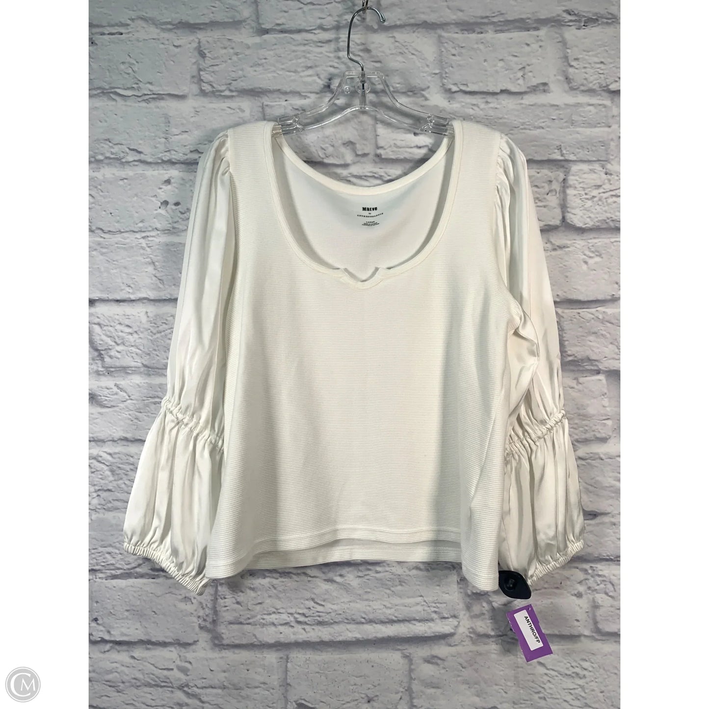 Top Long Sleeve By Maeve In Cream, Size: L