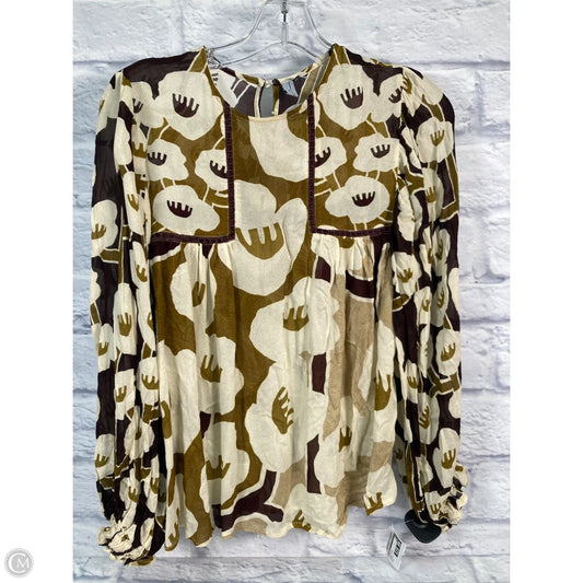 Blouse Long Sleeve By Blanknyc In Cream & Purple, Size: S