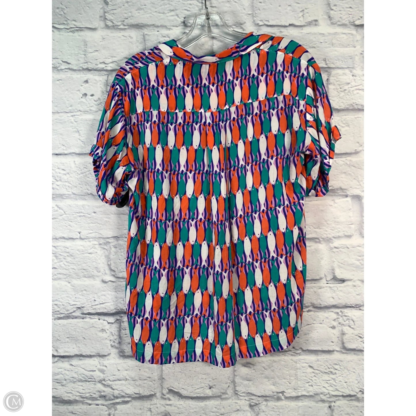 Top Short Sleeve By Maeve In Green & Orange, Size: Xs