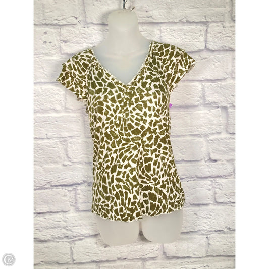 Top Short Sleeve Basic By Maeve In Cream & Green, Size: Xs