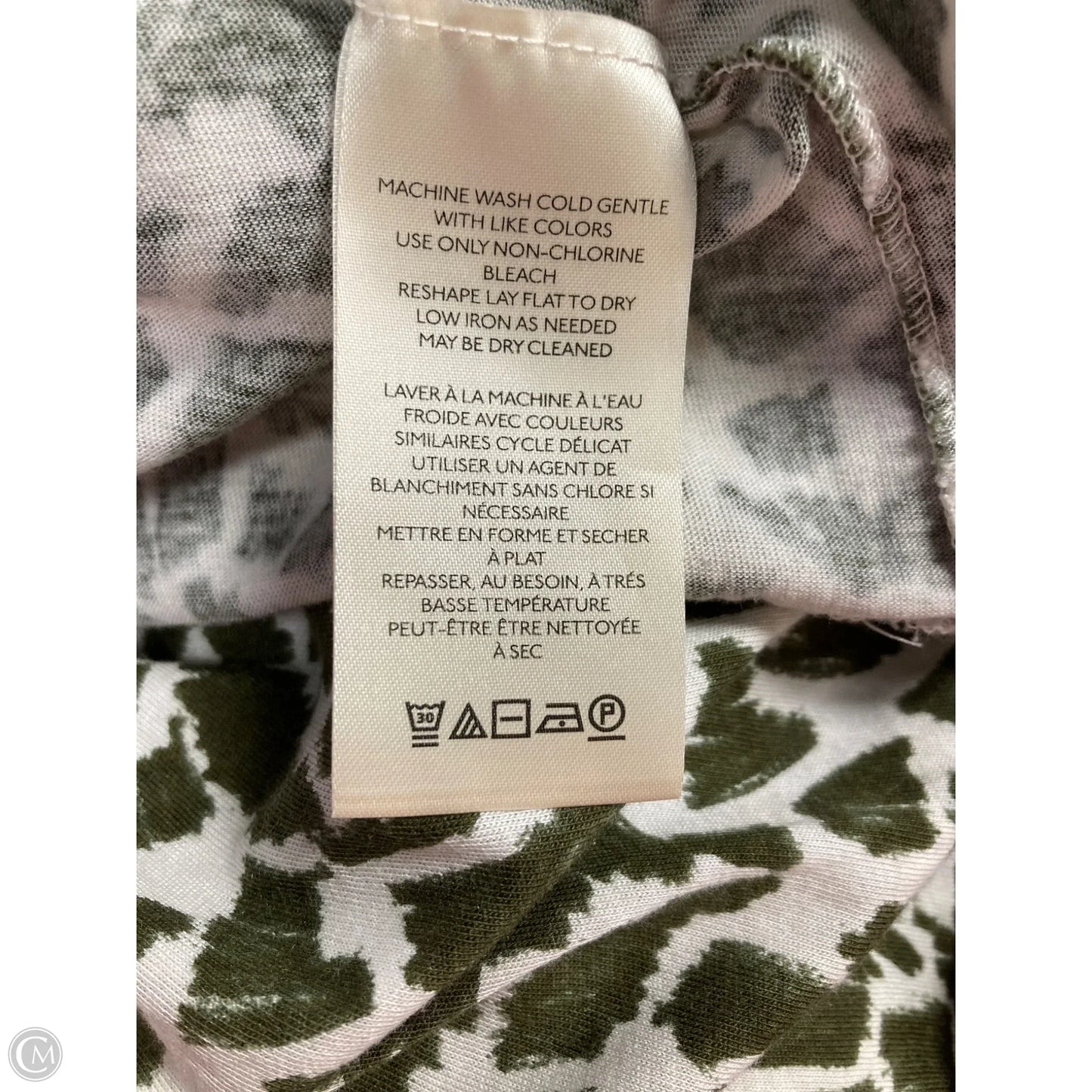 Top Short Sleeve Basic By Maeve In Cream & Green, Size: Xs