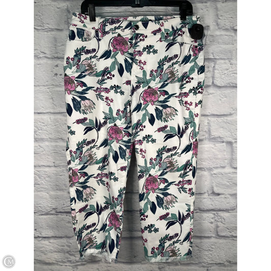 Jeans Cropped By Chicos In Pink & White, Size: 10