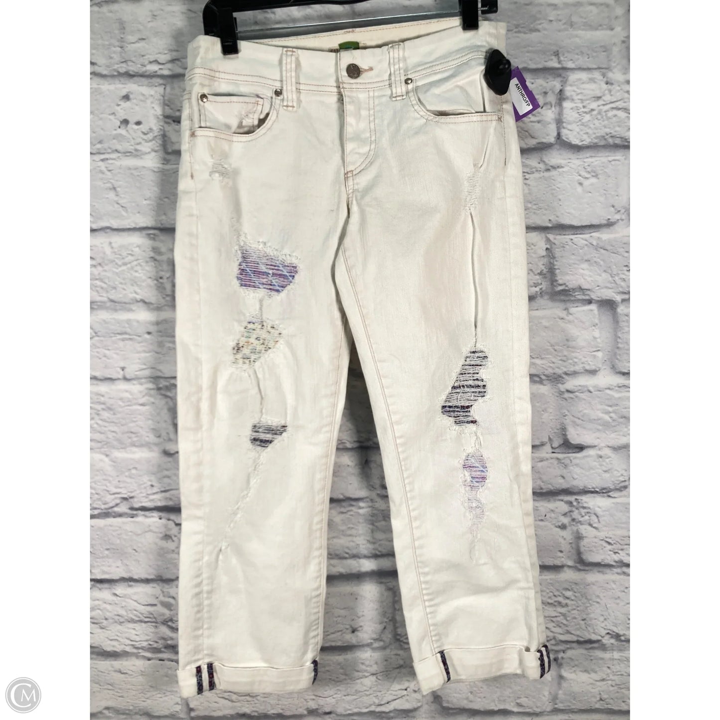 Jeans Cropped By Anthropologie In Cream, Size: 4