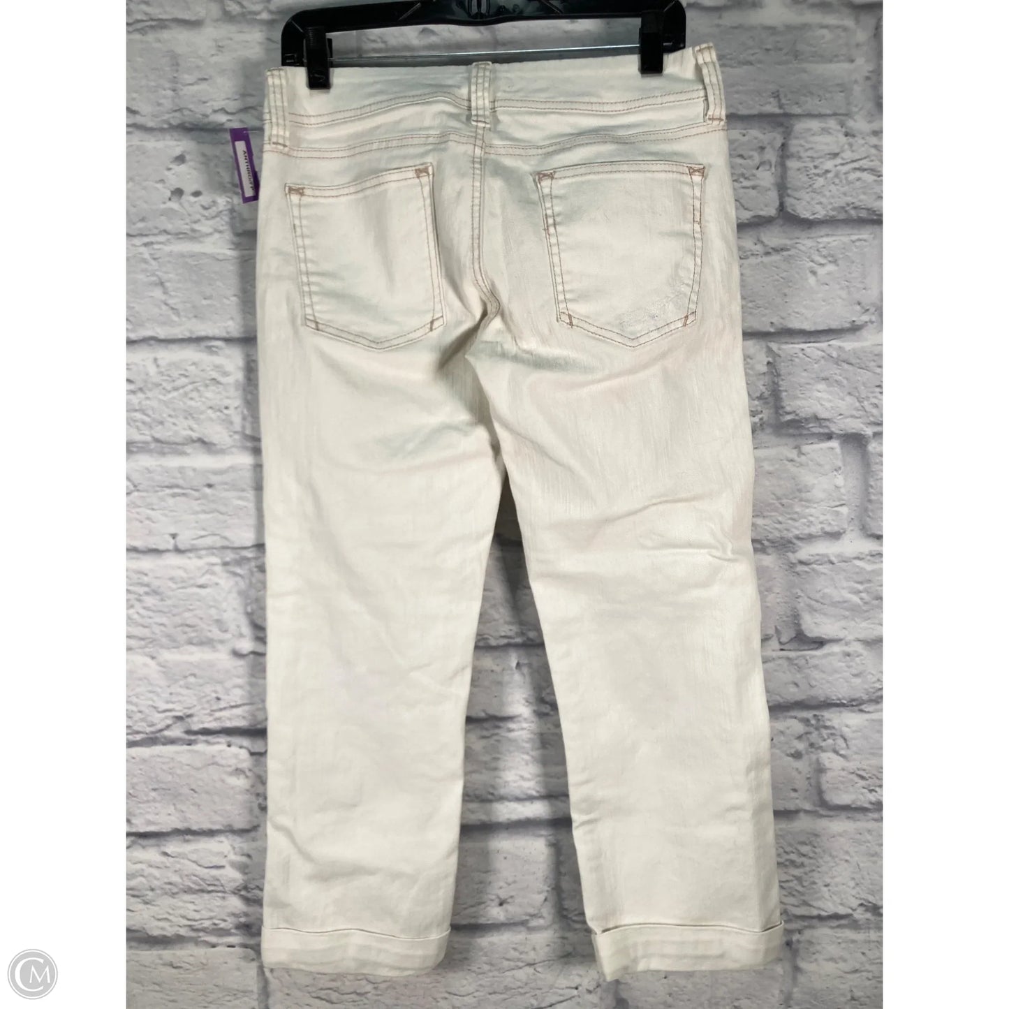 Jeans Cropped By Anthropologie In Cream, Size: 4
