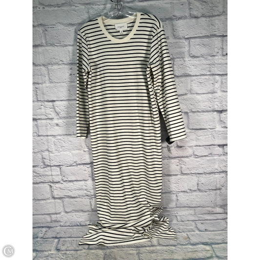 Dress Casual Maxi By Pomander Place In Blue & Cream, Size: L
