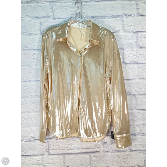 Blouse Long Sleeve By Anthropologie In Gold, Size: M