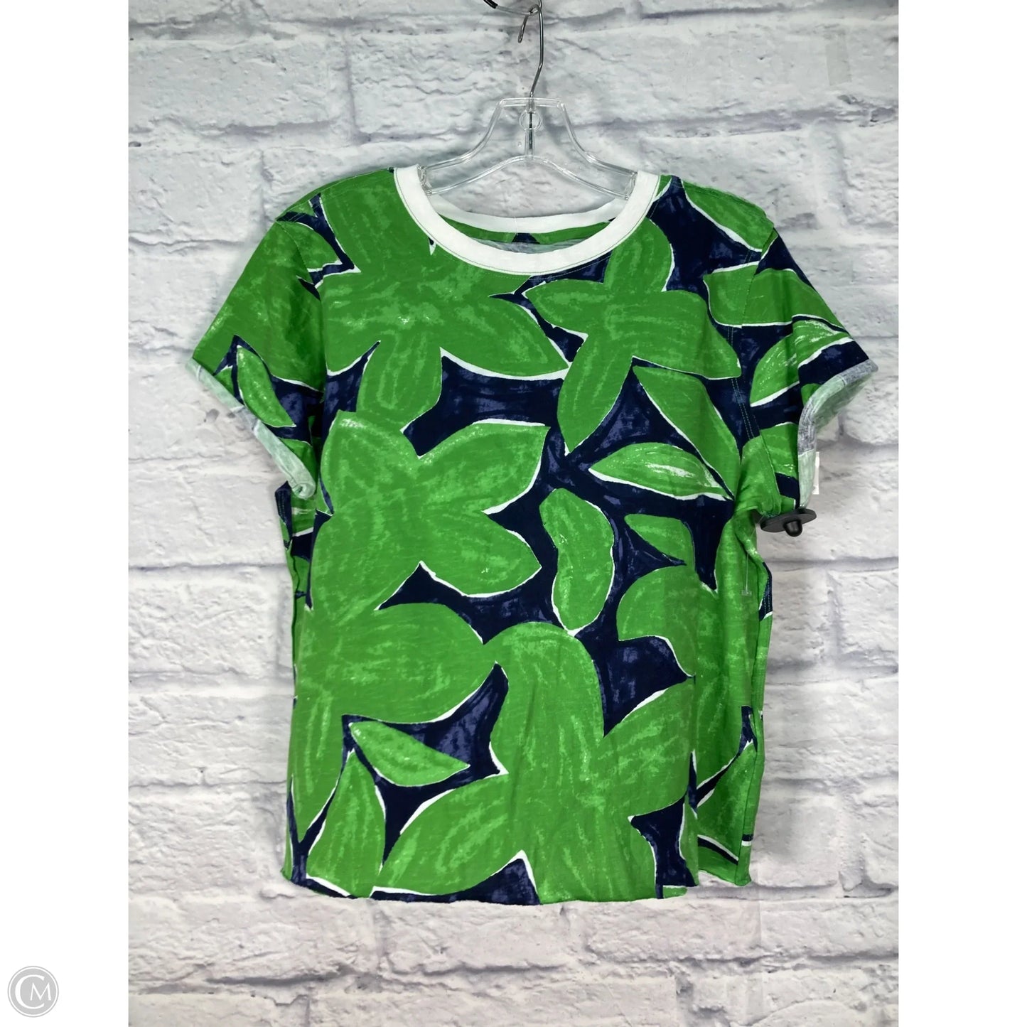 Top Short Sleeve Basic By Maeve In Blue & Green, Size: S