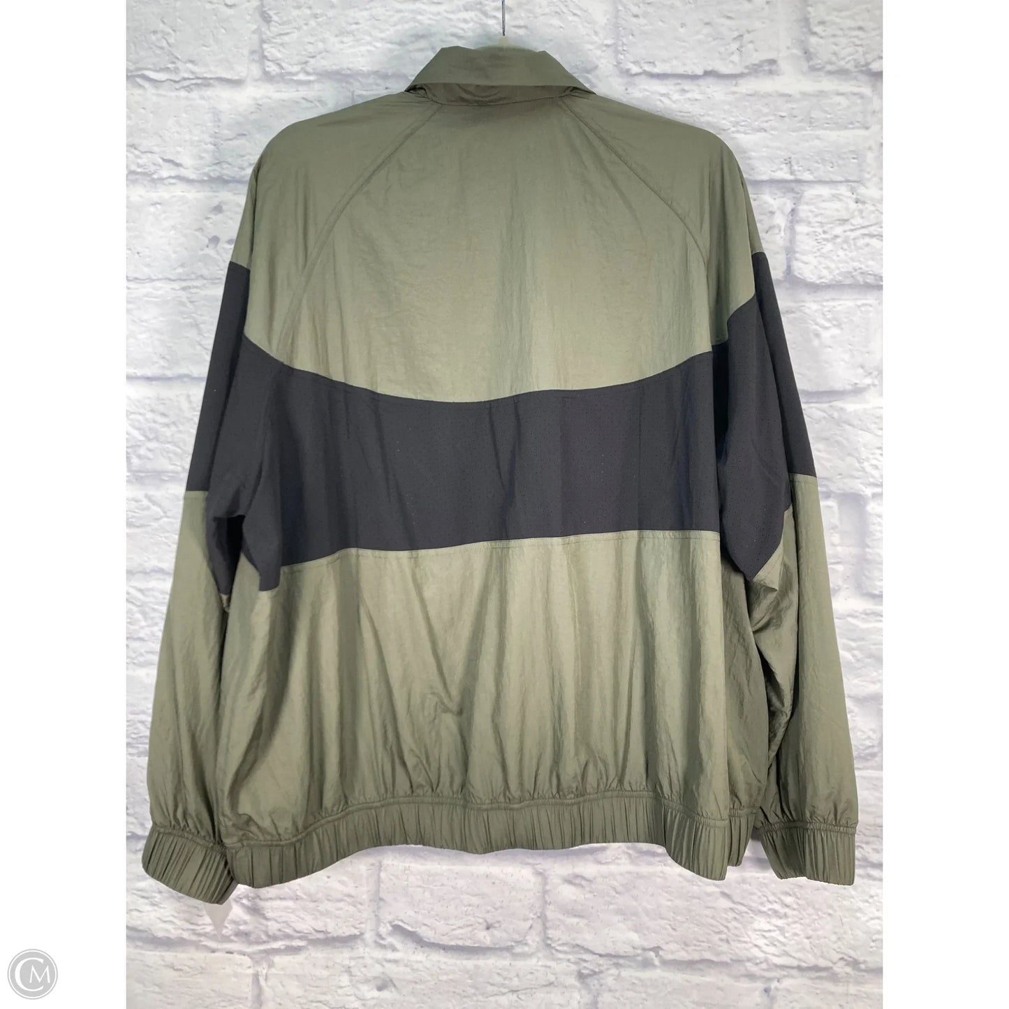 Athletic Jacket By Lululemon In Black & Green, Size: L