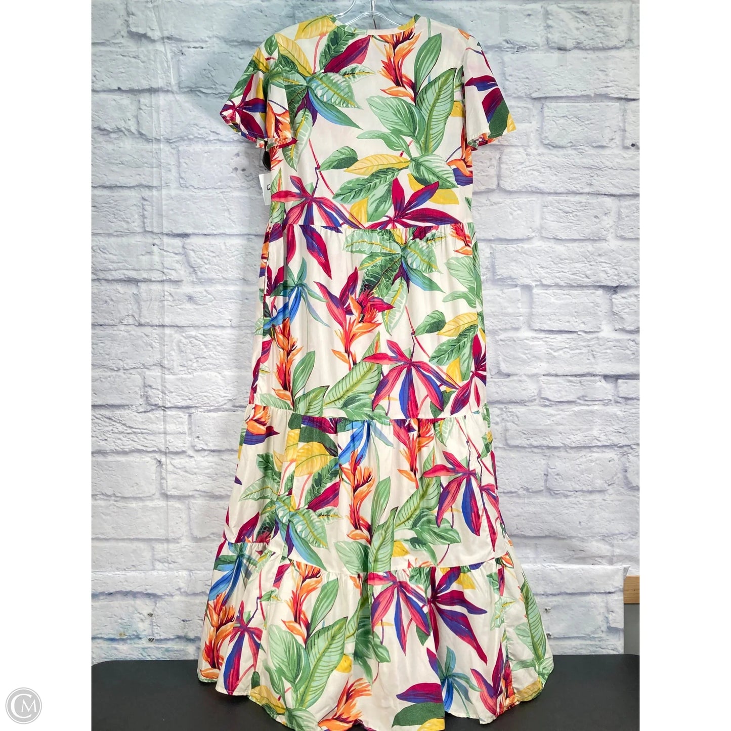 Dress Casual Maxi By Chicos In Cream & Pink, Size: S