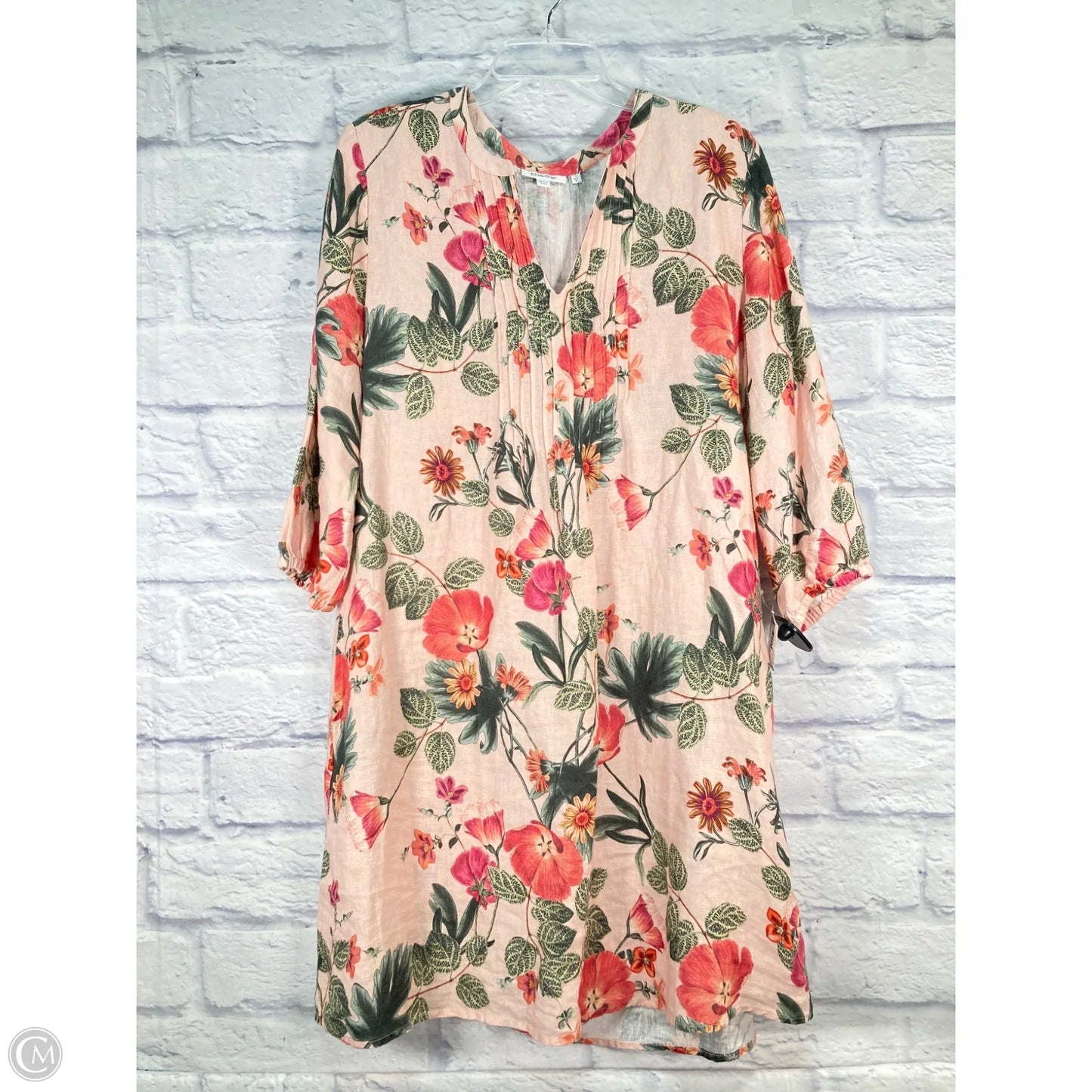 Dress Casual Short By Chicos In Green & Pink, Size: M
