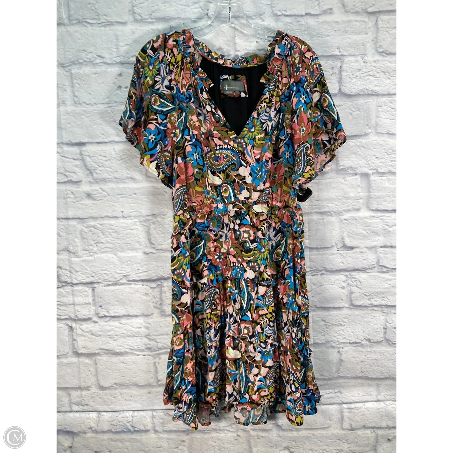 Dress Casual Short By Anthropologie In Blue & Pink, Size: L