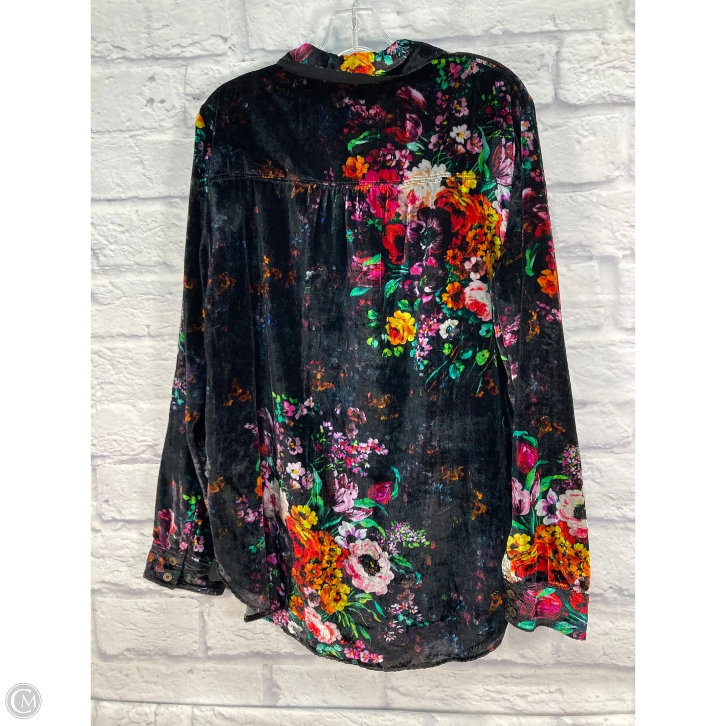 Blouse Long Sleeve By Pilcro In Black & Yellow, Size: L