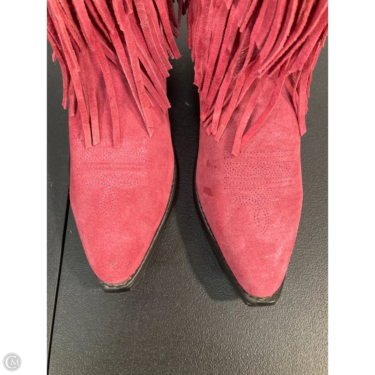 Boots Mid-calf Heels By Clothes Mentor In Pink, Size: 7