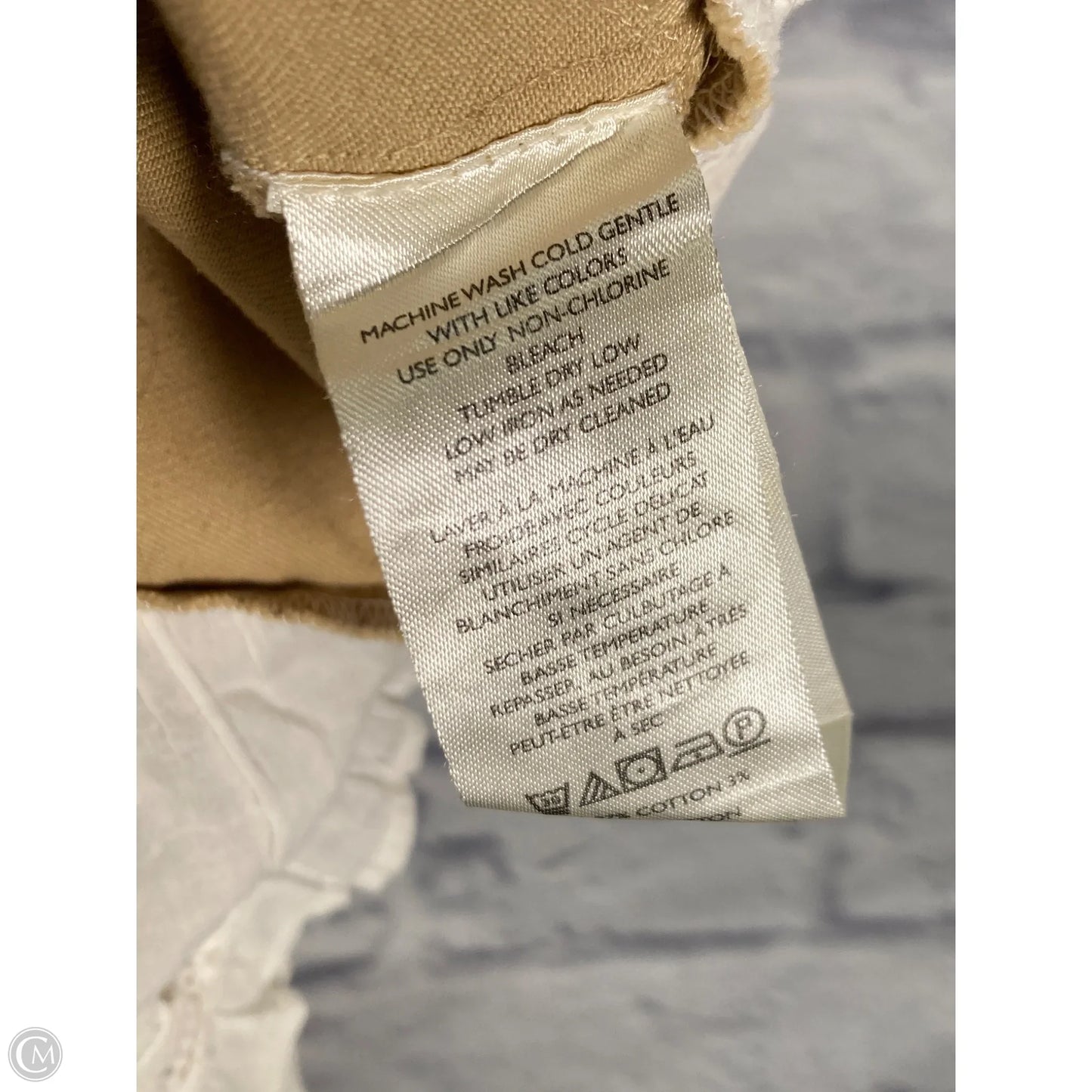 Top Short Sleeve By Anthropologie In Cream & Tan, Size: Xs