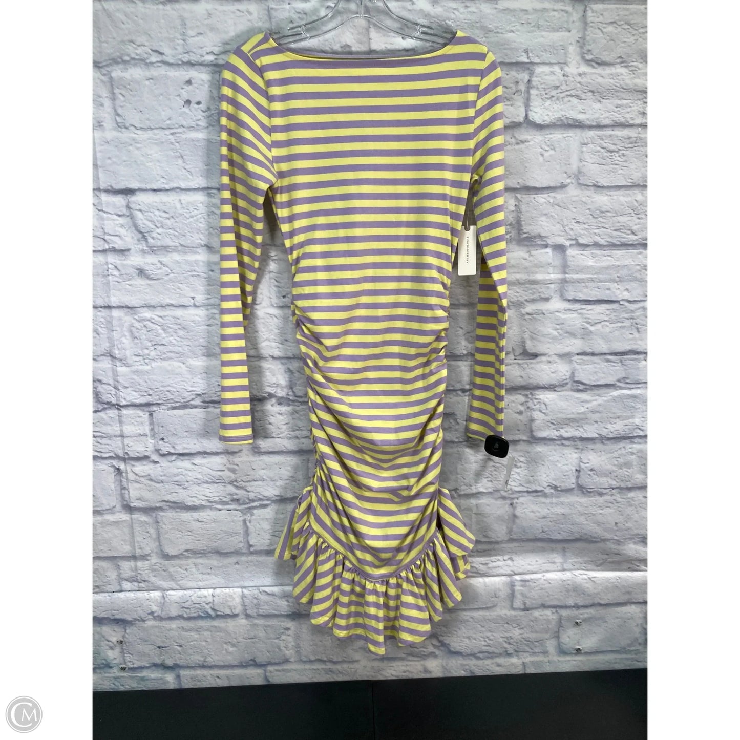 Dress Casual Midi By Daily Practice By Anthropologie In Purple & Yellow, Size: S
