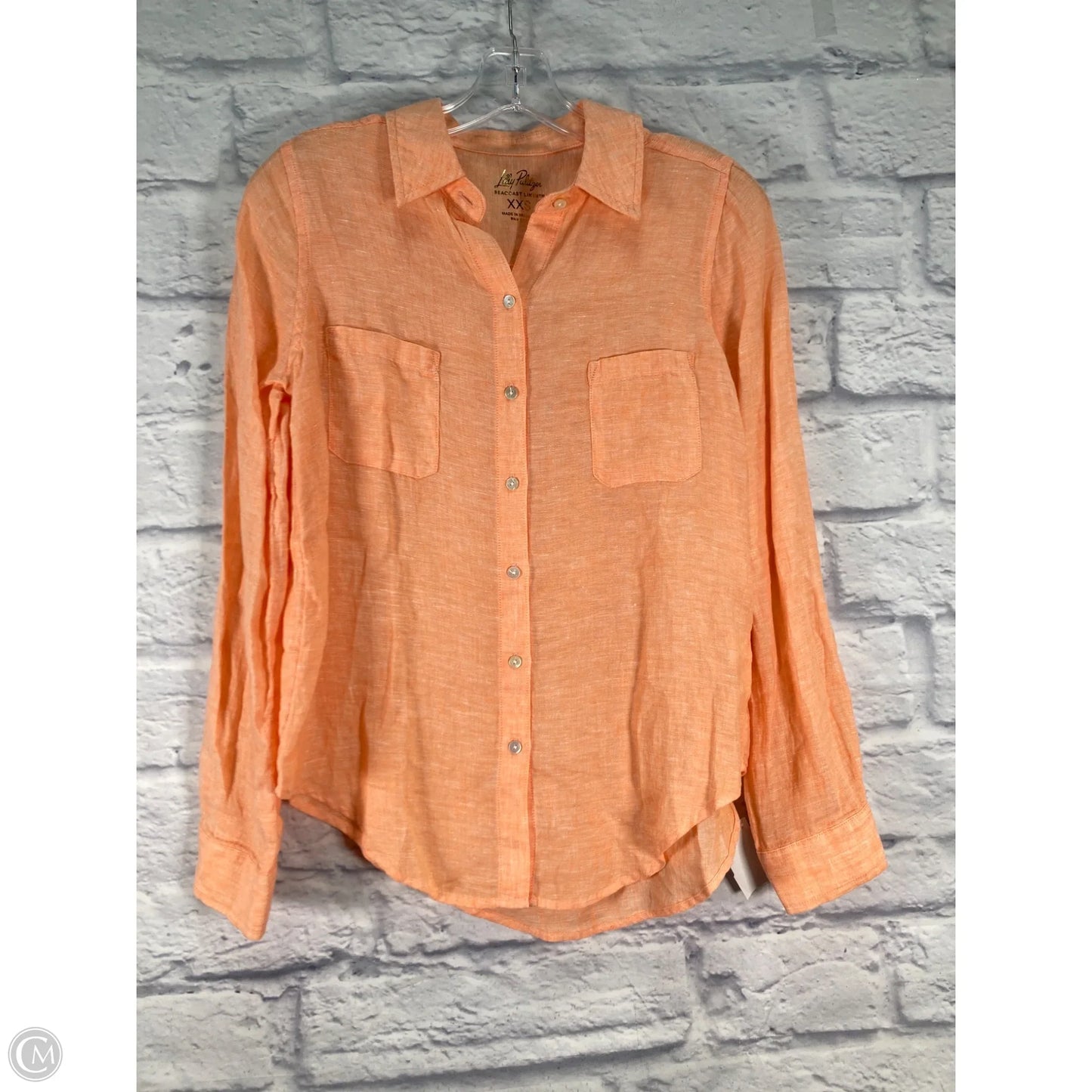 Top Long Sleeve Designer By Lilly Pulitzer In Orange, Size: Xxs