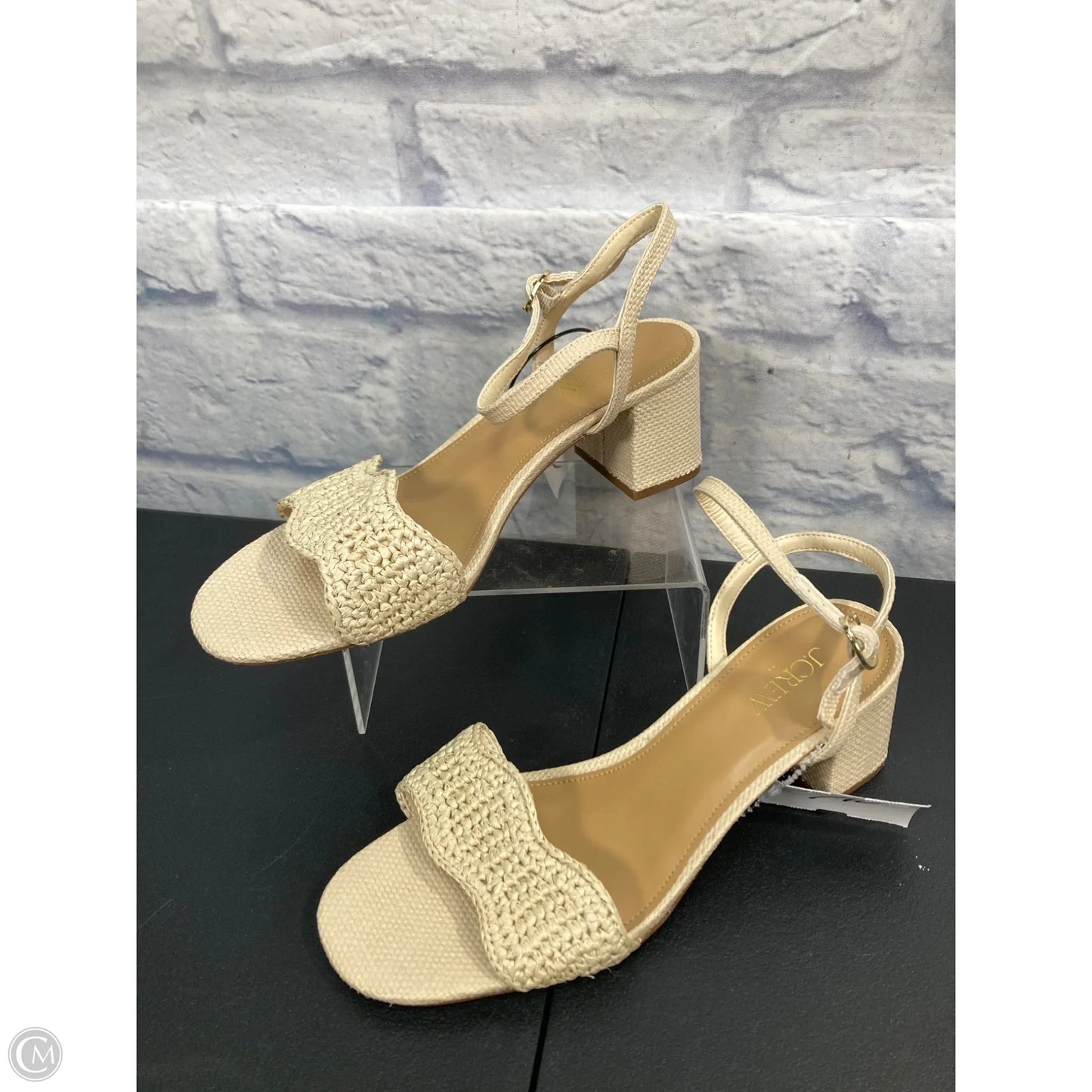 Sandals Heels Block By J. Crew In Cream, Size: 8