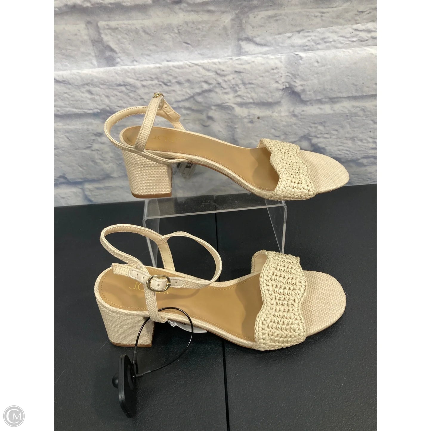 Sandals Heels Block By J. Crew In Cream, Size: 8