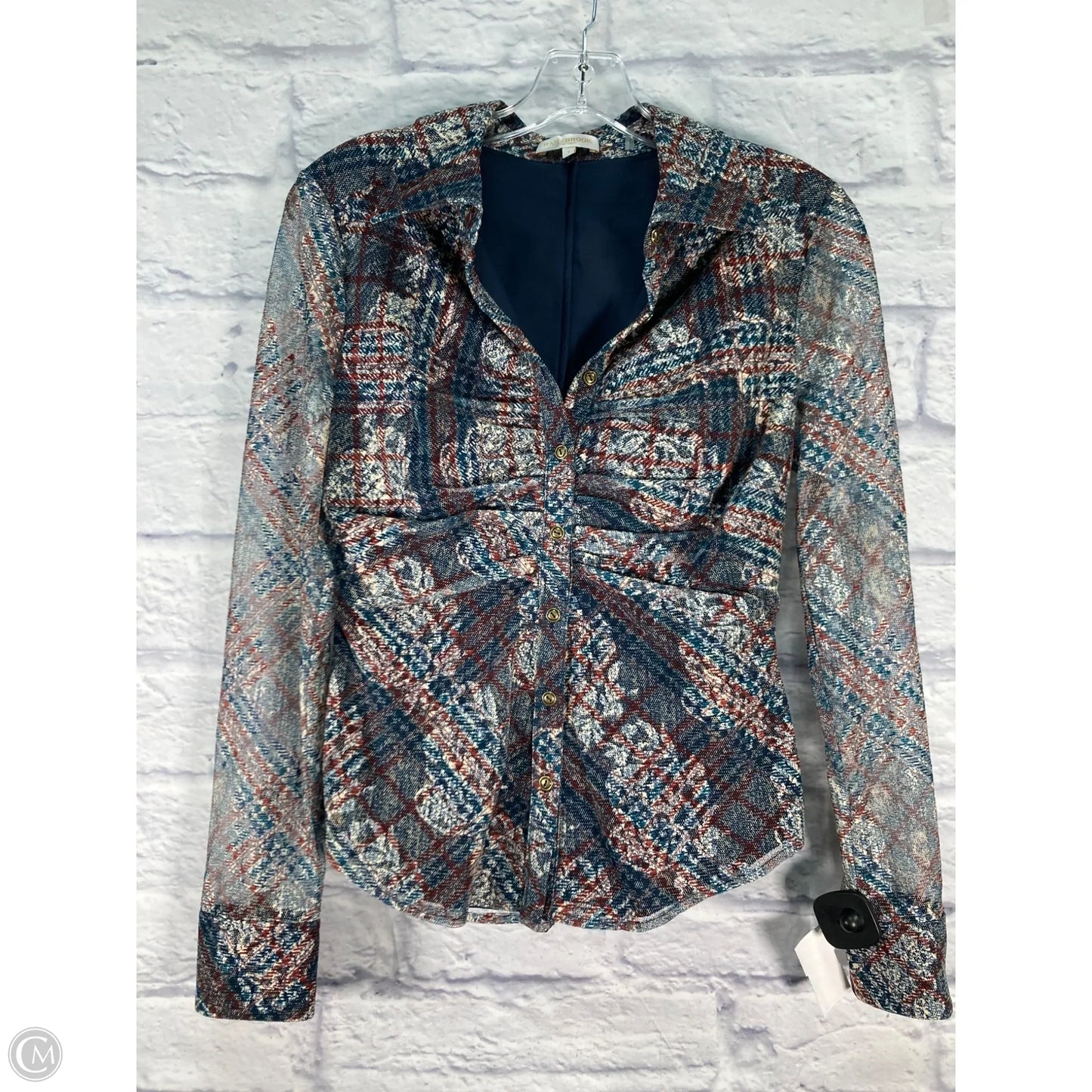 Top Long Sleeve By Ramy Brook In Blue & Red, Size: S