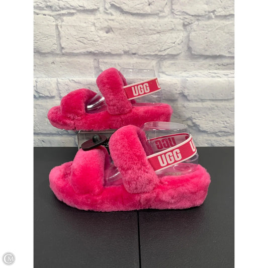 Slippers Designer By Ugg In Pink, Size: 9