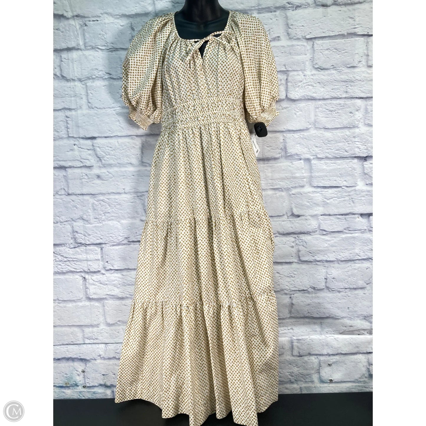 Dress Casual Maxi By Anthropologie In White & Yellow, Size: Xs