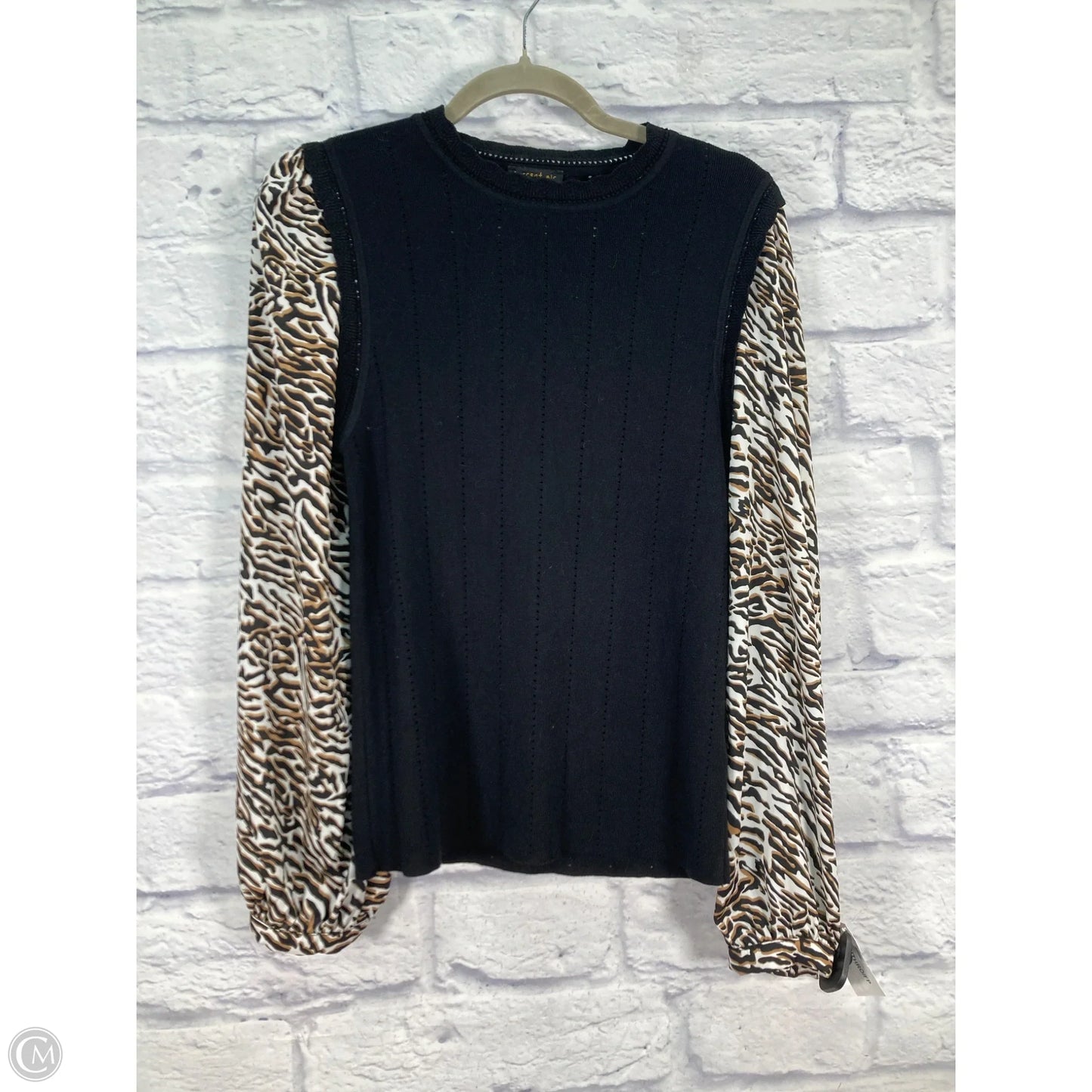 Top Long Sleeve By Current Air In Black & Brown, Size: M