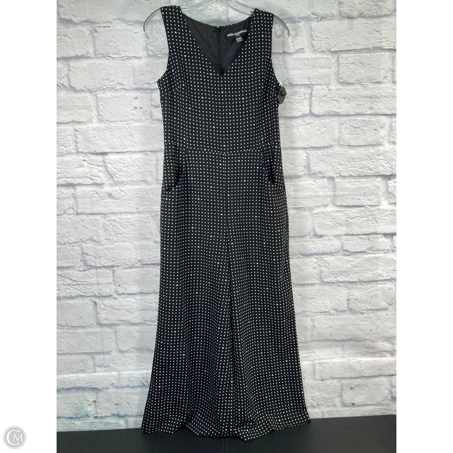 Jumpsuit Designer By Karl Lagerfeld In Black & White, Size: S