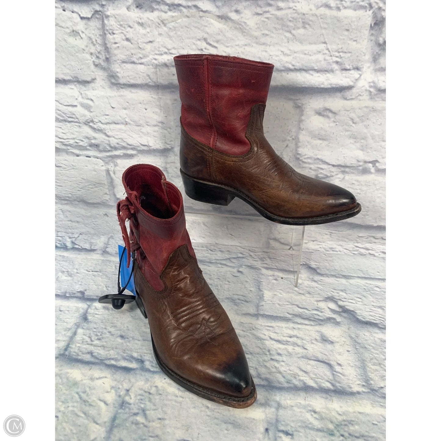 Boots Designer By Frye In Brown & Red, Size: 5.5