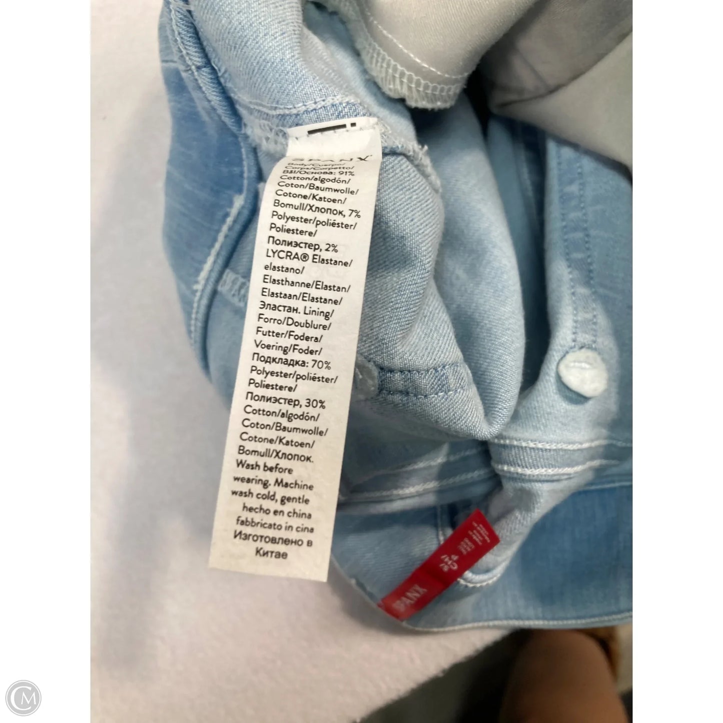 Jeans Flared By Spanx In Blue Denim, Size: 4