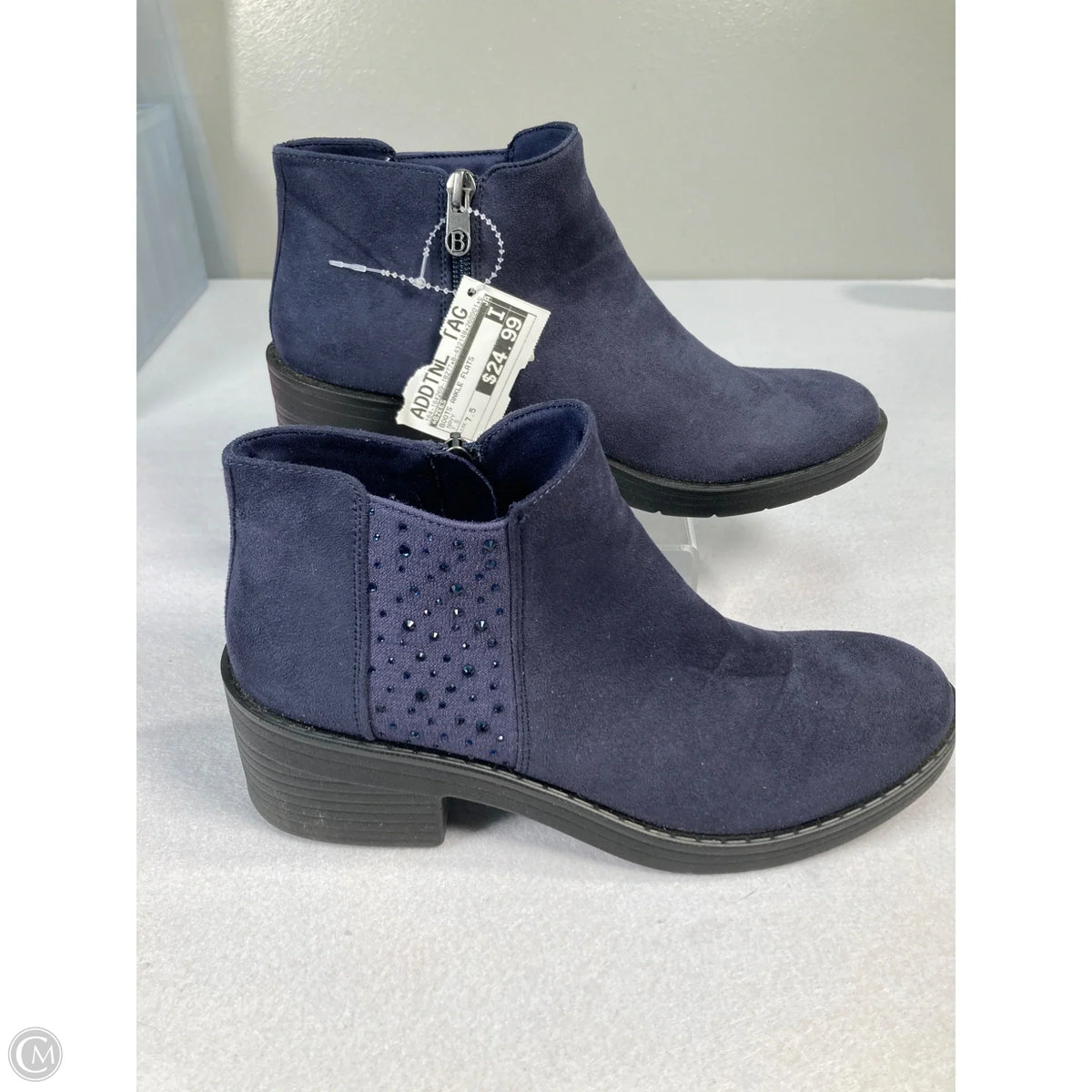 Boots Ankle Flats By Bzees In Navy, Size: 7.5