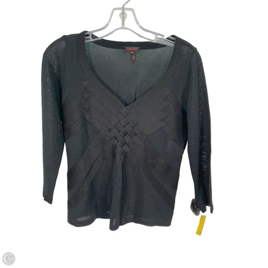 Top 3/4 Sleeve Designer By Escada In Black, Size: S