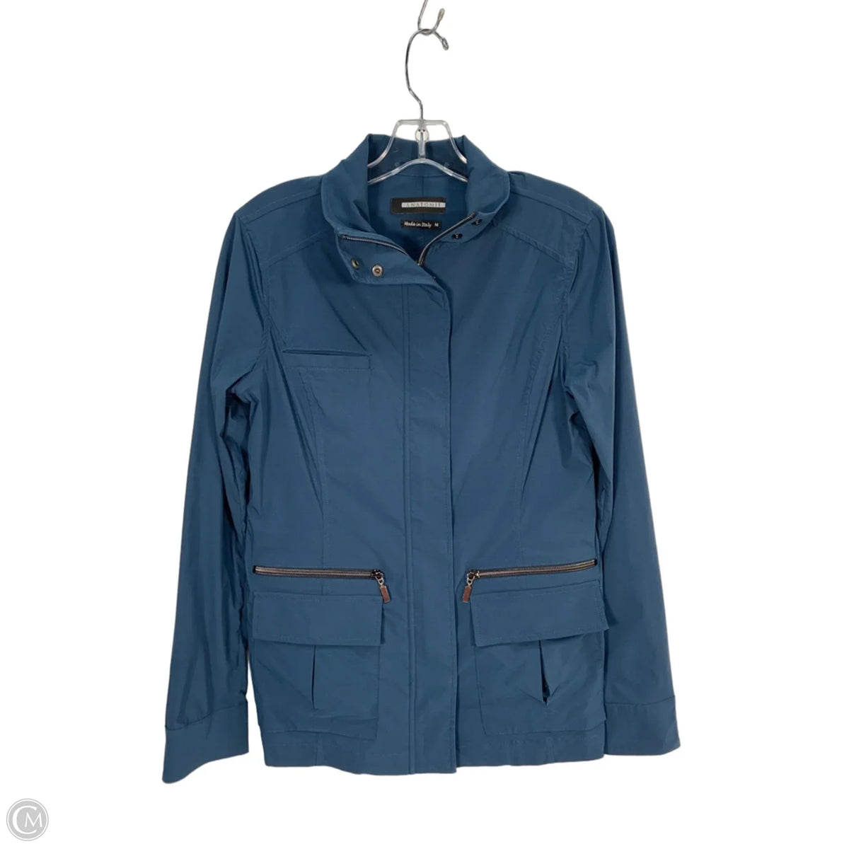 Jacket Windbreaker By Clothes Mentor In Blue, Size: M