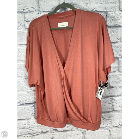 Top Short Sleeve By Anthropologie In Pink, Size: L