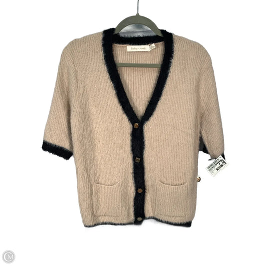 Sweater Cardigan By Bishop + Young In Black & Pink, Size: M