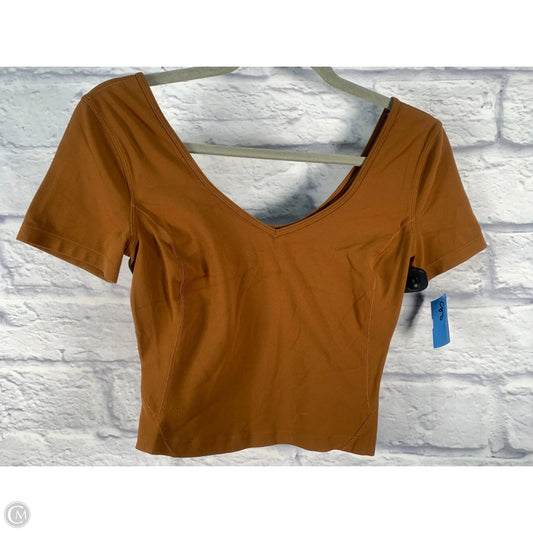 Athletic Top Short Sleeve By Lululemon In Brown, Size: M