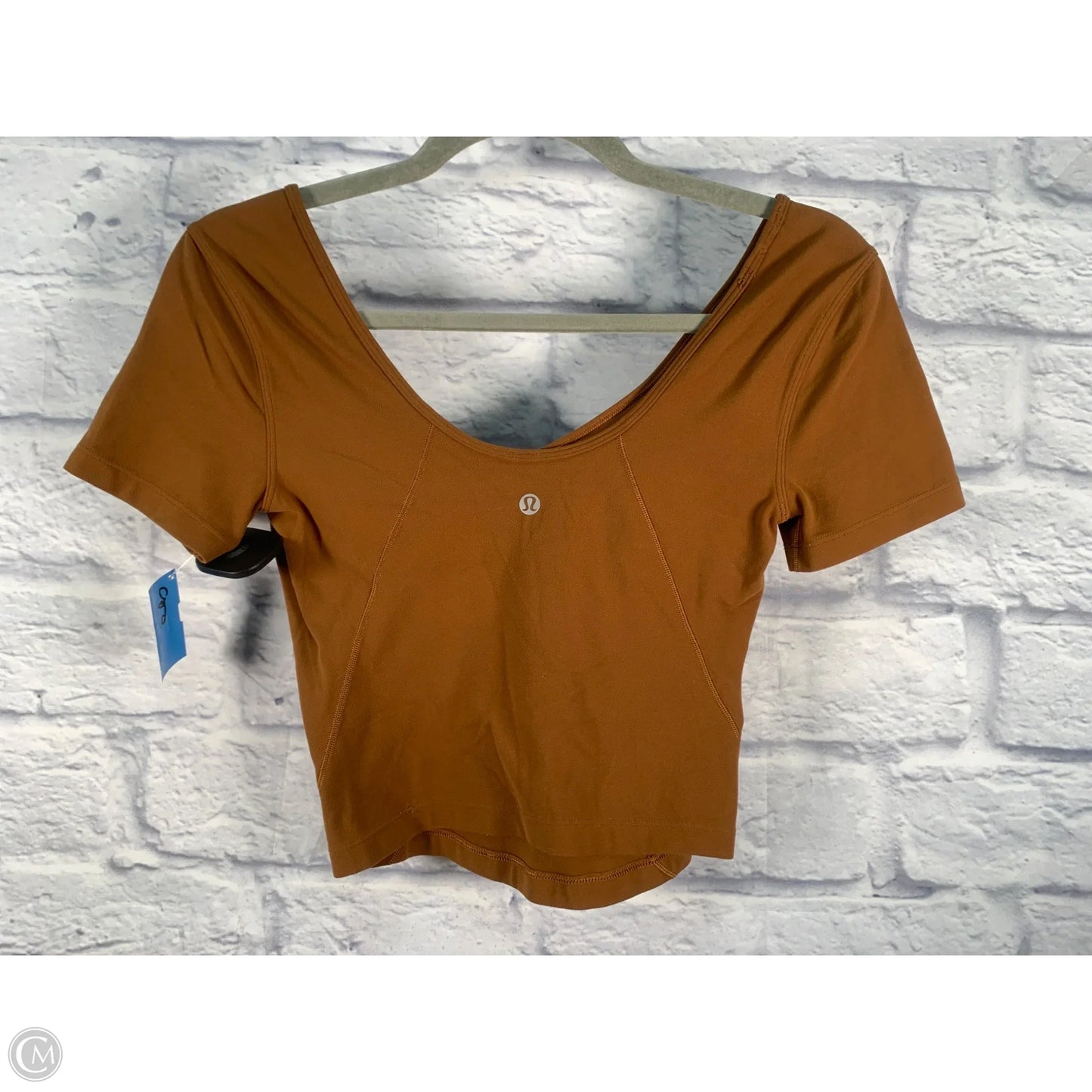 Athletic Top Short Sleeve By Lululemon In Brown, Size: M