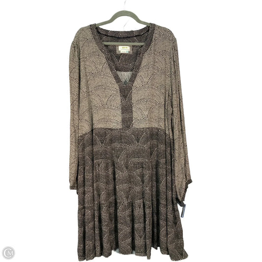 Dress Casual Midi By Maeve In Black & Brown, Size: 3x
