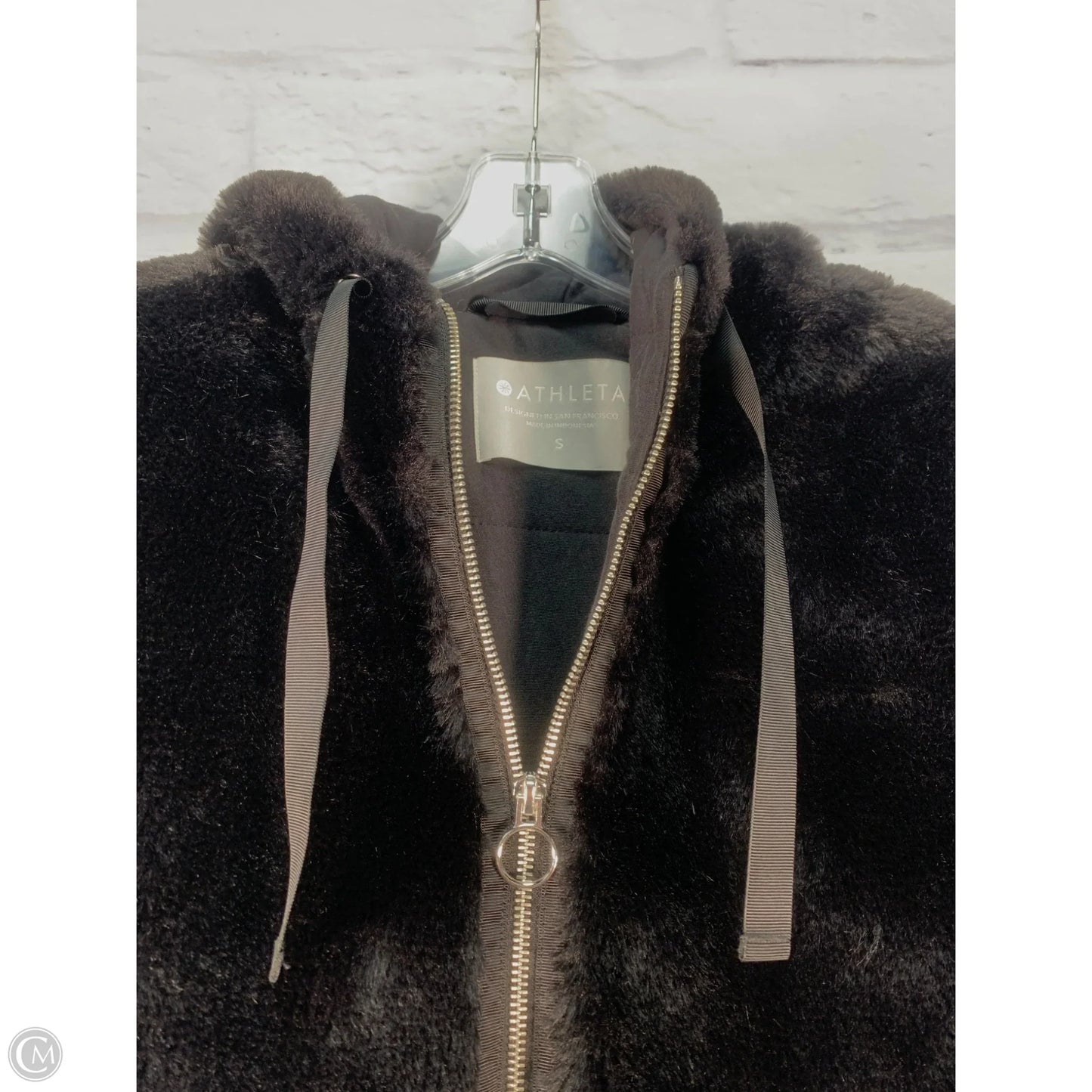 Coat Faux Fur & Sherpa By Athleta In Black, Size: S