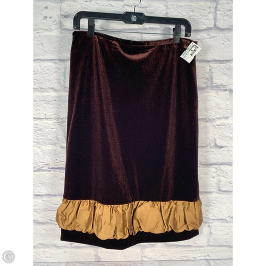 Skirt Midi By Grace Elements In Brown & Gold, Size: 8