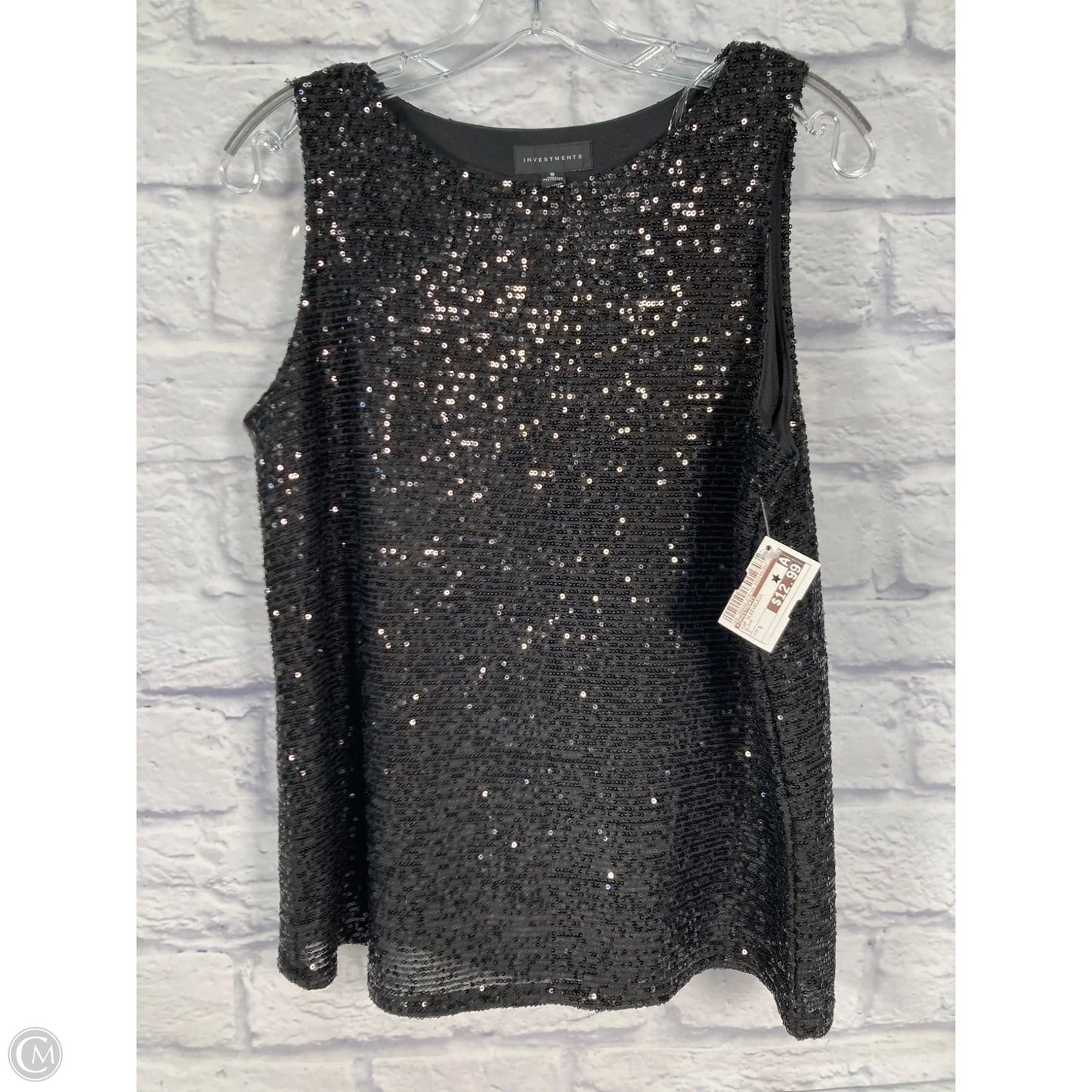 Top Sleeveless By Investments In Black, Size: S