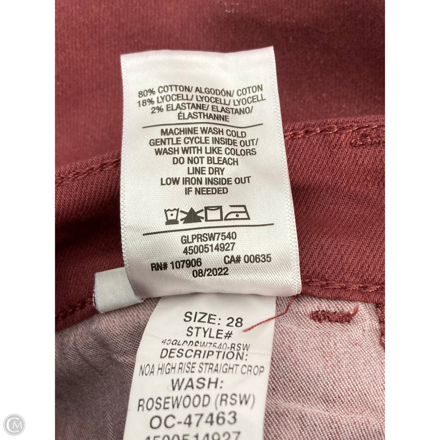 Jeans Straight By Hudson In Pink, Size: 6