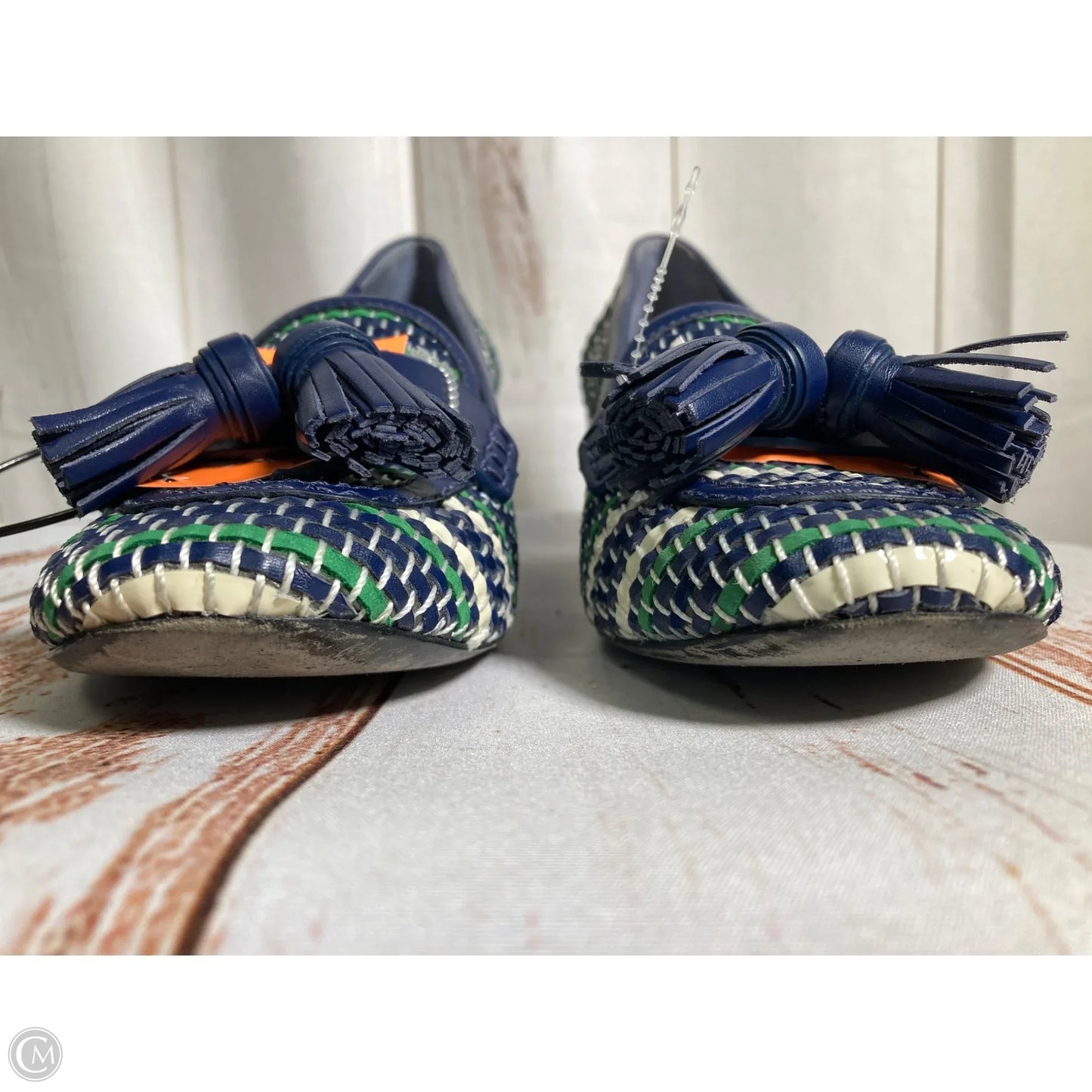 Shoes Designer By Tory Burch In Blue & White, Size: 8.5