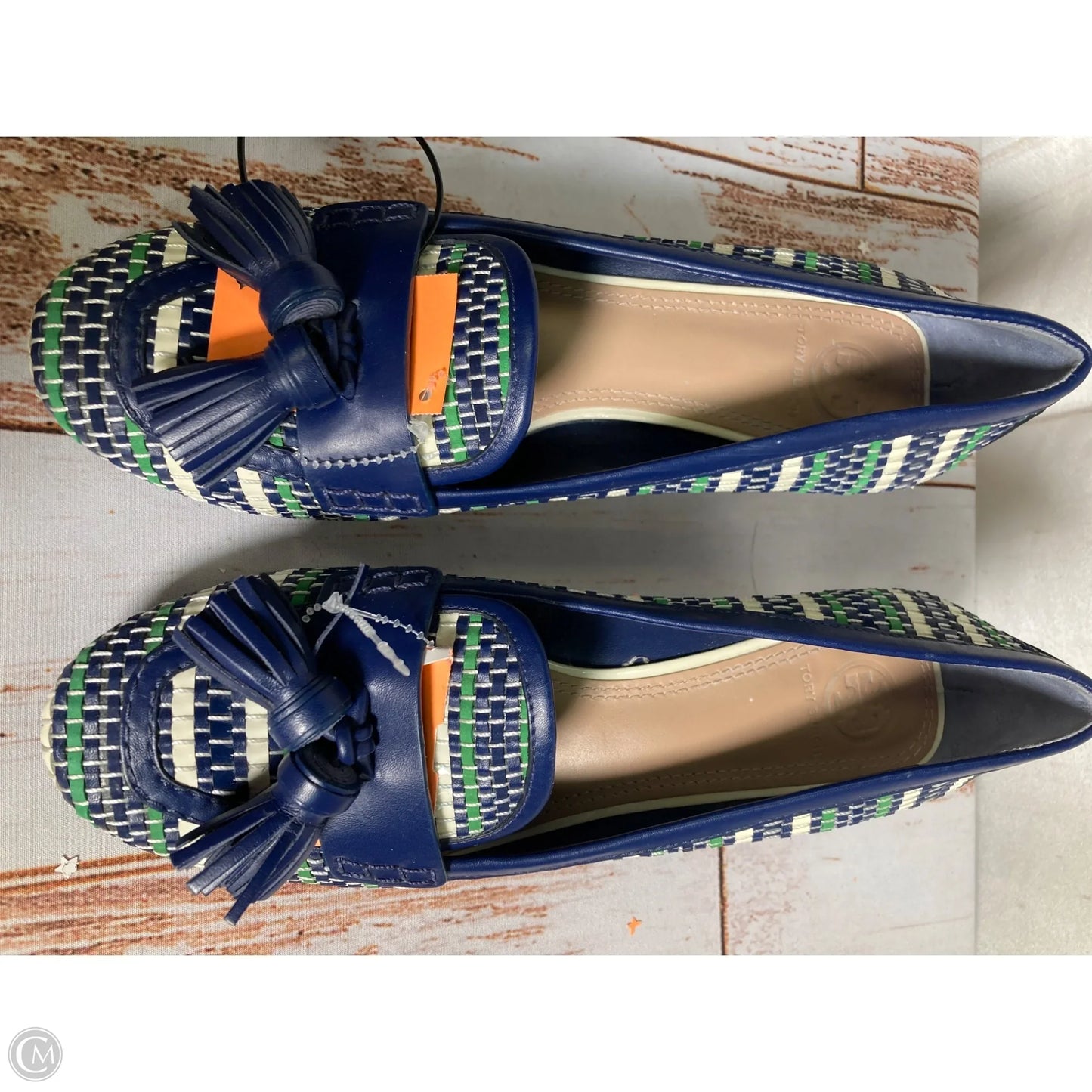 Shoes Designer By Tory Burch In Blue & White, Size: 8.5