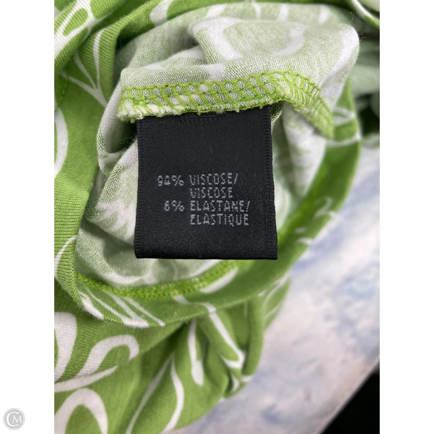 Top Long Sleeve Designer By Lafayette 148 In Green & White, Size: S