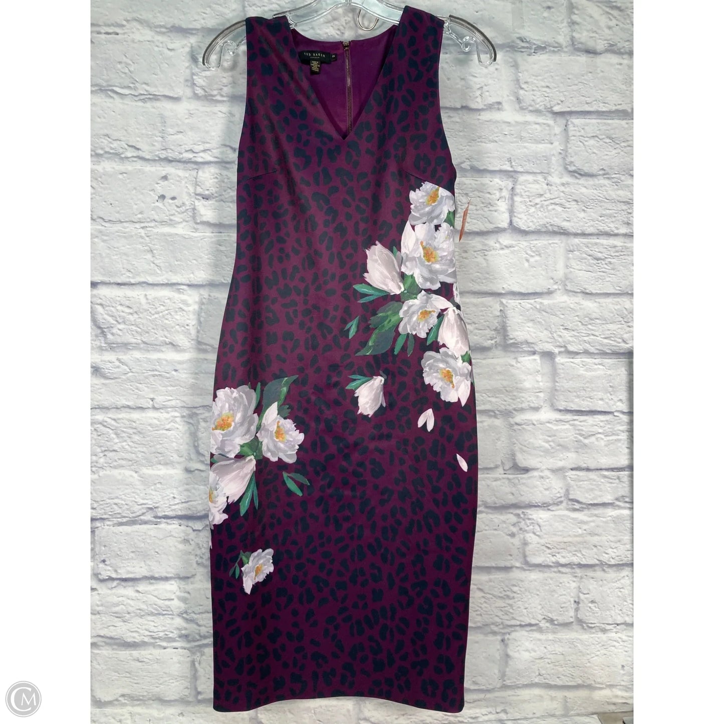 Dress Casual Midi By Ted Baker In Purple, Size: Xs